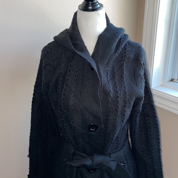 Alison Sherri Long sleeve hoodie Black Cardigan M - Picture 5 of 9